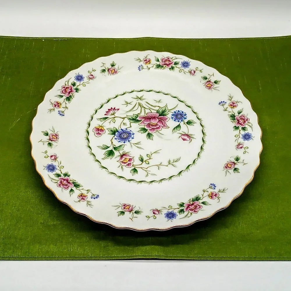 Vintage Andrea by Sadek Spring Night Floral Porcelain Cake Plate